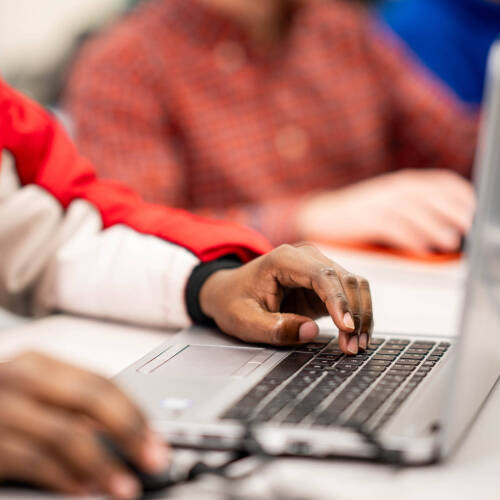 Students compete in a Cybersecurity Capture the Flag event on February 10, 2024 in Mackinac Hall.